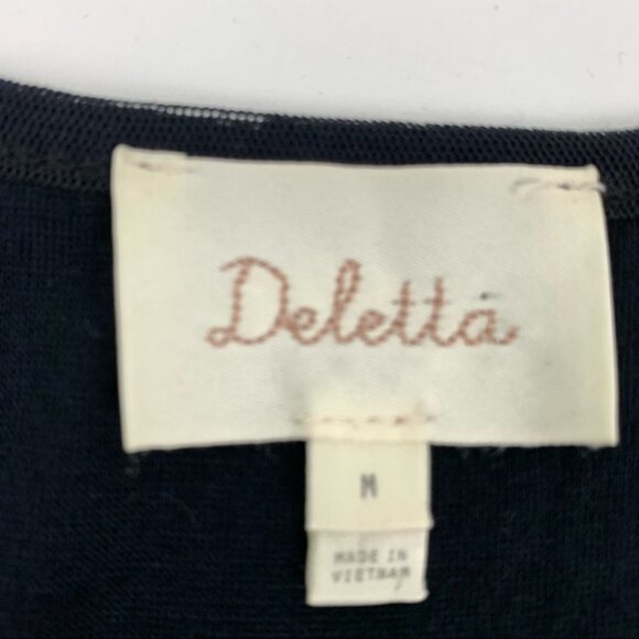 Anthropologie - Deletta Black Amari Sleeveless Blouse size small - Picture 2 of 9